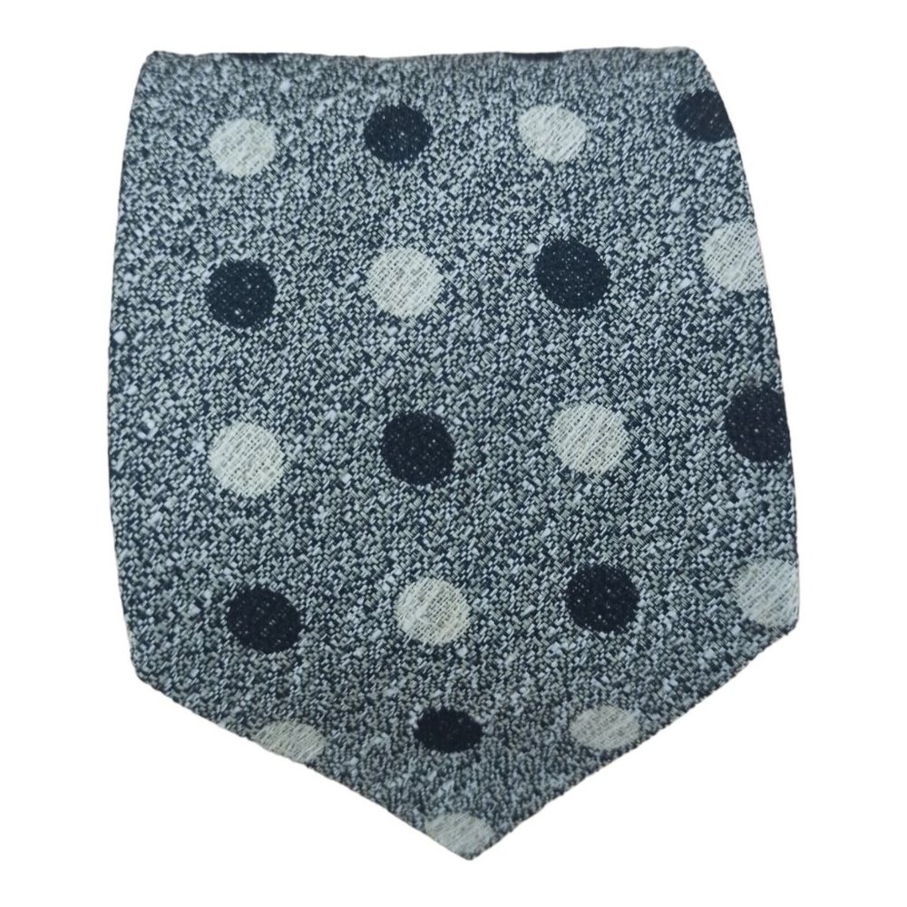 KENZO PARIS Gray Polka Dot Silk Tie ITALY 60"/ 4" EC